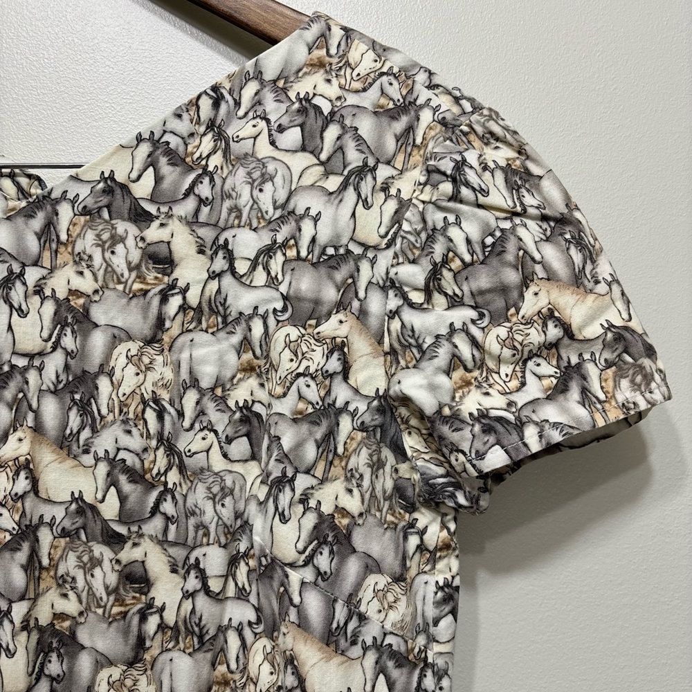 Vintage Horse Print Maxi Dress Handmade Western Equestrian Size 6 - Picture 5 of 9